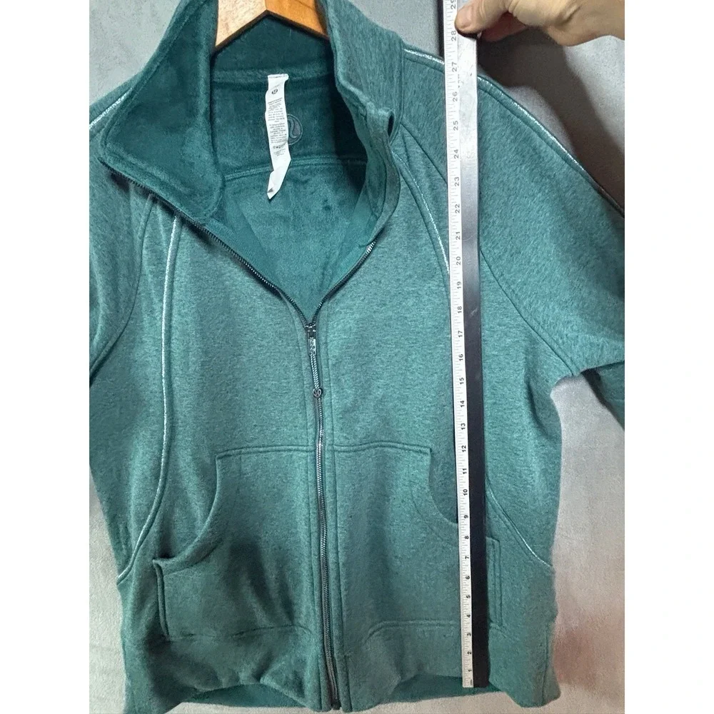 Lululemon Scuba Oversized Funnel Neck Full Zip Long Heathered Teal M/L Lined